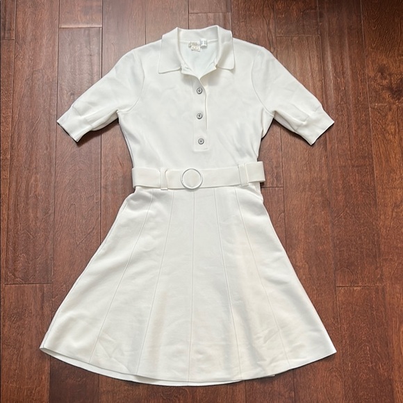 Shoshanna Edgemont Tunnel-Knit Dress in White, Size Medium - Picture 1 of 15